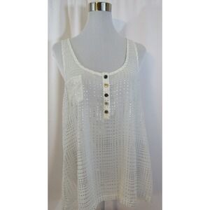 AKA New York Polyester White Trim Tank Knit Top L